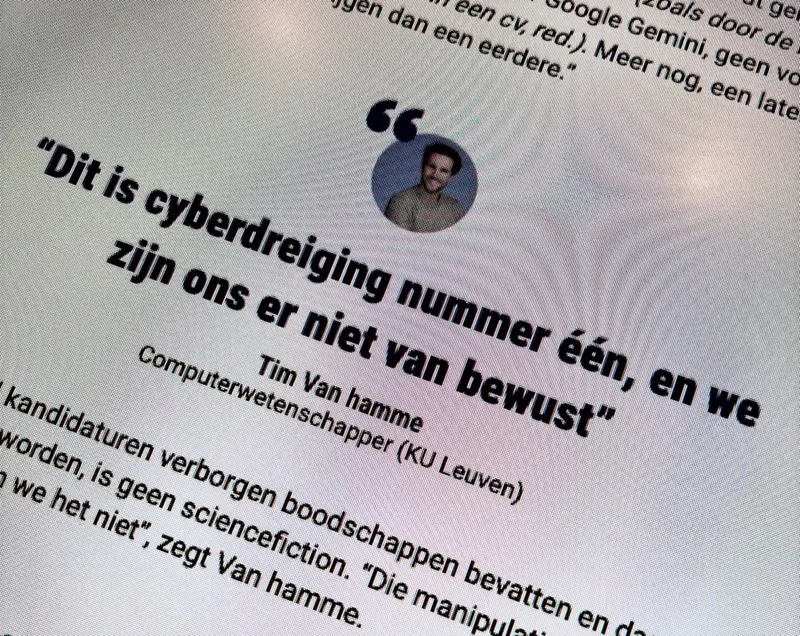 Press article Het Nieuwsblad